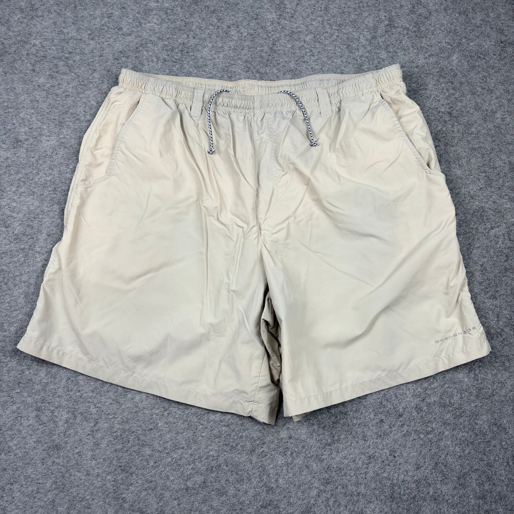Columbia Shorts Mens XXL Beige Omni-Shade Mesh‎ Lined Fishing Outdoor Surf Beach